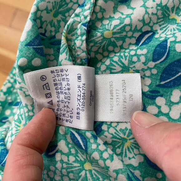 Lands' End Womens Size XL Floral Square Neck Boho Top Summer Chic Puffy Sleeves - Picture 9 of 11